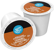Load image into Gallery viewer, Amazon Brand - Happy Belly Cappuccino Coffee Pods Compatible with 2.0 K-Cup Brewers, Caramel Flavored, 24 Count