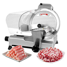 Load image into Gallery viewer, ZENY Semi-Auto Meat Slicer Stainless Steel 10" Blade Electric Deli Food Veggies Cutter for Commercial & Home Use Thickness Adjustable 240W 530 RPM