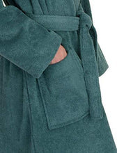 Load image into Gallery viewer, TowelSelections Women's Hooded Robe Turkish Cotton Soft Luxury Bathrobe X-Small/Small Deep Sea