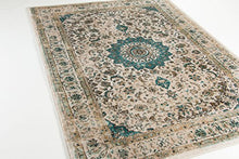 Load image into Gallery viewer, Well Woven Djemila Medallion Beige/Blue Vintage Persian Floral Oriental Area Rug 5 x 7 (5'3" x 7'3") Distressed Modern Shabby Chic Thick Soft Plush