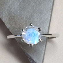Load image into Gallery viewer, Natural Rainbow Moonstone 925 Solid Sterling Silver Engagement Ring Size 4.75, 5, 5.75, 6, 6.75, 7, 7.75, 8, 8.75, 9, 9.75, 10
