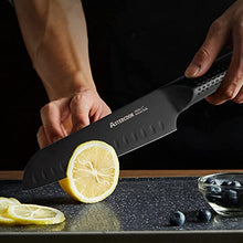 Load image into Gallery viewer, Knife Set, 15 Pieces Chef Knife Set with Block for Kitchen, German Stainless Steel Knife Block Set, Dishwasher Safe, Elegant Black