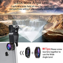 Load image into Gallery viewer, DELLURGO Phone Camera Lens 20x Telephoto Lens 205° Fisheye Lens 15x Macro Lens 0.63x Wide Angle Lens with Tripod Travel Case Cell Phone Lens Kit for iPhone XR/Xs/Max/8/7/6 Plus/Samsung/Google Pixel