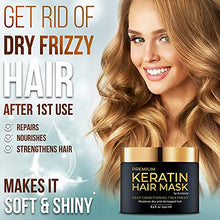Load image into Gallery viewer, Premium Keratin Hair Mask - Professional Treatment for Hair Repair, Nourishment & Beauty - Hair Mask - Vitamin Complex for All Hair Types - with Omega 3, 9, Vitamin E - Protein Nourishment Mask