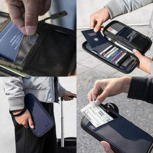 Load image into Gallery viewer, tomtoc Family Passport Holder with a Sim Card Slot and Eject Pin, RFID Blocking Travel Passport Wallet, Waterproof Ticket Document Organizer Bag with Chain Strap, Up to 6 Passports 9 Credit Cards