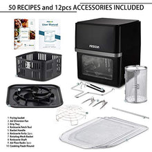 Load image into Gallery viewer, PINSOON 10-Quart Air Fryer (Rotisserie Shaft & Layer Racks & Nonstick Basket), Electric Hot Air Fryer Oven Oilless Cooker, Full Circle Heated Cyclonic System, 12 Accessories, 8 Cooking Presets, LED Digital Touchscreen (50 Recipes)
