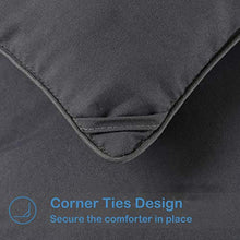 Load image into Gallery viewer, EASELAND All Season Oversized Queen Soft Quilted Down Alternative Comforter Hotel Collection Reversible Duvet Insert with Corner Tabs,Winter Warm Fluffy Hypoallergenic,Dark Grey,98 by 98 Inches