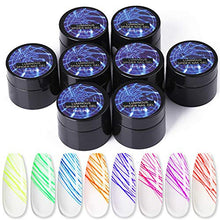 Load image into Gallery viewer, Mzthkly 8pcs Sugar Nail Art Luminous Spider UV Gel Polish, Neon Fluorescent Effect Gel DIY, Spider Gel for Nail Art Glow in The Dark, Paint Design Art Kit Wire Drawing Nail Gel