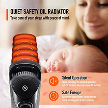 Load image into Gallery viewer, Oil Filled Radiator Heater Electric – 700W Portable Space Heater with Thermostat,Super Quiet Oil Heater,Overheat Protection for Home, Office, Automatic Radiator Heater