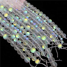 Load image into Gallery viewer, Oameusa 8mm Synthetic Agate Beads Frosted White Moonstone Stone Gemstone Round Loose Beads Agate Beads for Jewelry Making 1 Strand 15" 1 Strand per Bag-Wholesale