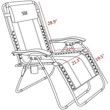 Load image into Gallery viewer, Timber Ridge Zero Gravity Chair Oversized Recliner Padded Folding Patio Lounge Chair 350lbs Capacity Adjustable Lawn Chair with Cup Holder, Headrest, for Outdoor, Camping, Patio, Lawn