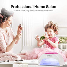 Load image into Gallery viewer, Gel UV Nail Lamp, SUNUV 48W UV LED Nail Dryer Light for Gel Nails Polish Manicure Professional Salon Curing Lamp with 4 Timer Setting Sensor(one Pink pad)