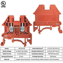 Load image into Gallery viewer, Dinkle DK2.5N-RD DIN Rail Terminal Blocks (Pack of 100)