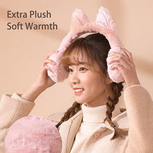 Load image into Gallery viewer, MatureGirl Cute Cat Ear Bluetooth Gaming Headset, Winter Warm Wireless Stereo Gaming Headphones Head-Mounted Ear Cups Earphones Computer Game Over Ear Headphones for Kids Adult (Pink)