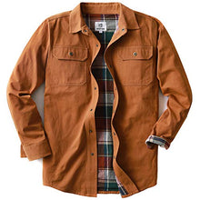 Load image into Gallery viewer, Men's Heavyweight Canvas Flannel Lined Shirt Jacket, Timber Brown Small