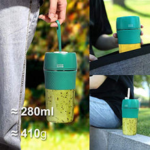 Load image into Gallery viewer, Portable Blender For Shakes And Smoothies With Reusable Straw Green Mini Blender Safety USB Rechargeable Personal Blender Cup Handheld Small Blender For Office,Sports,Travel,Gym Outdoor Actitvities 280ml Portable Blender