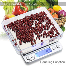 Load image into Gallery viewer, GDEALER Food Scale, 0.001oz/0.01g Precise Digital Kitchen Scale Gram Scales Weight Food Coffee Scale Digital Scales for Cooking Baking Stainless Steel Back-lit LCD Display Pocket Small Scale, Silver
