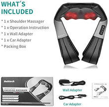 Load image into Gallery viewer, Shiatsu Neck and Back Massager with Soothing Heat, Nekteck Electric Deep Tissue 3D Kneading Massage Pillow for Shoulder, Leg, Body Muscle Pain Relief, Home, Office, and Car Use