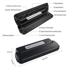 Load image into Gallery viewer, GERYON Vacuum Sealer, Automatic Food Sealer Machine with Starter Bags & Roll for Food Savers and Sous Vide, Black