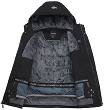 Load image into Gallery viewer, Wantdo Men's Waterproof Warm Snow Jacket Hooded Outwear Wind Breaker Black L