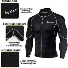 Load image into Gallery viewer, Men Sweat Neoprene Weight Loss Sauna Suit Workout Shirt Body Shaper Fitness Jacket Gym Top Clothes Shapewear Long Sleeve (Black, M)
