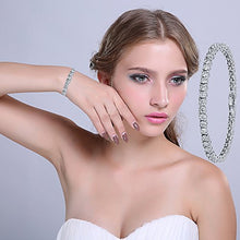 Load image into Gallery viewer, VPKJewelry 12.00 carat 4mm Clear Diamonique CZ 14k Gold Plated Tennis Bracelets Gold bracelet for Women