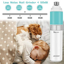 Load image into Gallery viewer, JBONEST Dog Nail Grinder with Quite Low Noise for Large Medium Small Dogs and Cats, Highly Speeds Rechargeable Pet Claw Trimmer with Clipper and File