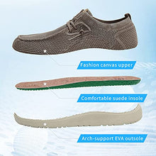 Load image into Gallery viewer, 1TAZERO Men Slip On Shoes Loafer with Arch Support Insoles,Men Casual Shoes for Plantar Fasciitis(Khaki 16)
