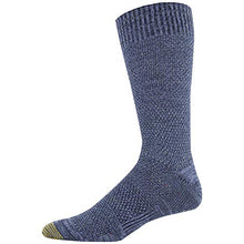Load image into Gallery viewer, Gold Toe Men's Lodge Sustainable Crew Socks, 2 Pairs, Navy Marl, Dark Turquoise, Shoe Size: 6-12.5