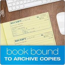 Load image into Gallery viewer, Adams Money and Rent Receipt Book, 2-Part, Carbonless, White/Canary, 7-5/8" x 10-7/8", Bound Wraparound Cover, 200 Sets per Book, 4 Receipts per Page (DC1182)