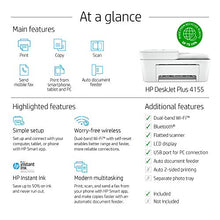 Load image into Gallery viewer, HP DeskJet Plus 4155 Wireless All-in-One Printer, Mobile Print, Scan & Copy, HP Instant Ink Ready, Auto Document Feeder, Works with Alexa (3XV13A)