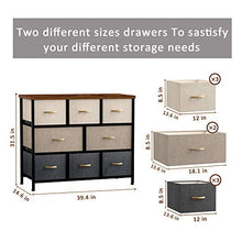 Load image into Gallery viewer, 8 Drawer Dresser Organizer Fabric Storage Chest for Bedroom, Hallway, Entryway, Closets, Nurseries,Furniture Storage Tower Sturdy Steel Frame, Wood Top, Removable Fabric Bins (Cream)