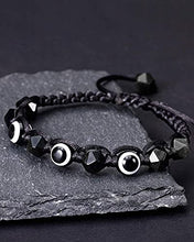 Load image into Gallery viewer, Lightock Evil Eye Bracelet Obsidian Amulet Essential Oil Diffuse Friendship Gifts Couples Bracelets for Women Men (2pcs)