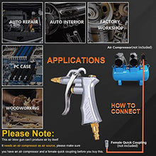 Load image into Gallery viewer, Industrial Air Blow Gun with Brass Adjustable Air Flow Nozzle and 2 Steel Air flow Extension, Pneumatic Air Compressor Accessory Tool Dust Cleaning Air Blower Gun