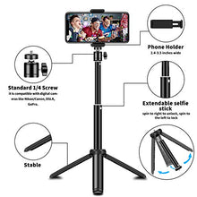 Load image into Gallery viewer, Phone Tripod, SYOSIN 2020 Extendable Phone Camera Tripod Mount with Bluetooth Control and Universal Clip,360°Rotating Flexible Tripod Stand Holder,Compatible with Smartphone, Camera and GoPro