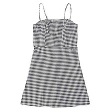 Load image into Gallery viewer, ZAFUL Women's Mini Dress Adjustable Spaghetti Straps Sleeveless Back Zipper Checked Dress Checked-G M
