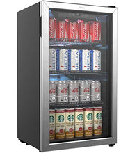 Load image into Gallery viewer, hOmeLabs Beverage Refrigerator and Cooler - 120 Can Mini Fridge with Glass Door for Soda Beer or Wine - Small Drink Dispenser Machine for Office or Bar with Adjustable Removable Shelves