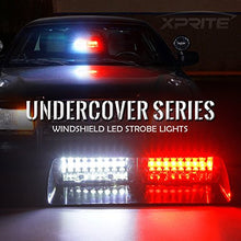 Load image into Gallery viewer, Xprite White Red 16 LED High Intensity Emergency Hazard Warning Strobe Lights w/Suction Cups for Volunteer Firefighter Law Enforcement Vehicles Truck Interior Roof Windshield Dash Deck Flash Light