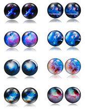 Load image into Gallery viewer, Thunaraz 8 Pairs Unisex Stainless Steel Stud Earrings Galaxy Astronomy Earrings for Girls Boys