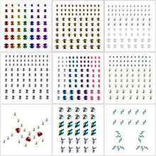 Load image into Gallery viewer, 9 Sheets Eye Body Face Gems Jewels Rhinestone Stickers Self Adhesive Crystal Rainbow Makeup Diamonds Face Stick Gems for Women Festival Accessory and Nail Art Decorations