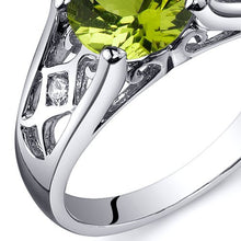 Load image into Gallery viewer, Peridot Cathedral Ring Sterling Silver 1.25 Carats Size 7