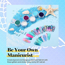 Load image into Gallery viewer, Beetles Gel Nail Polish Kit, Mermaid 20 Colors Soak Off Gel Polish Starter Kit with 1 Base Coat 1 Glossy & 1 Matte Top Coat 3 Nail Brushes 6 Colors Glitter 1 Mermaid Nail Stickers Holiday Gifts Set