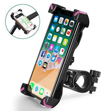 Load image into Gallery viewer, QMEET Bike Phone Mount 360°Rotation, Bike Phone Holder for iPhone Android GPS Other Devices Between 3.5 to 6.5 inches (Black Pink)