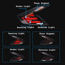 Load image into Gallery viewer, inginuity time LED Tail Lights For Honda Civic 10Th Gen Sedan 2016-2021 DRL Start Up Animation Sequential Indicator Rear Lamp Assembly (Not For Hatchback) (Black)