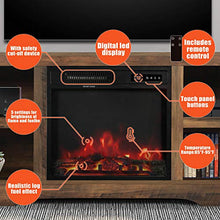 Load image into Gallery viewer, ENSTVER Media Storage TV Stand with Electric Fireplace for TVs up to 65",Living Room Television Console (Rustic Oak)