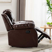 Load image into Gallery viewer, Bonzy Home Air Leather Recliner Chair Overstuffed Heavy Duty Recliner - Faux Leather Home Theater Seating - Manual Bedroom & Living Room Chair Reclining Sofa (Red Brown)