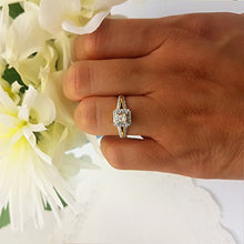 Load image into Gallery viewer, Dazzlingrock Collection 0.50 Carat (ctw) 14K Princess & Round Cut Diamond Halo Engagement Ring 1/2 CT, Yellow Gold, Size 6