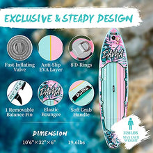 Load image into Gallery viewer, DAMA Stand Up Paddle Boards 10'6"32" 6" Drop Stitch Inflatable Board Sup Boards Classic Flower W/Leash, Camera Mount, Hand Pump, for Surfing, Travling, Yoga