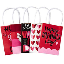 Load image into Gallery viewer, Hallmark 5" Mini Paper Valentines Day Gift Bags Assortment (Pack of 5: Valentine Hearts) for Gift Cards, Galentines Day, Teacher Presents