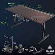 Load image into Gallery viewer, EUREKA ERGONOMIC Gaming Desk 60" Home Office Computer Desk, New Polygon Legs Design, Captain Series (60 Inch, Black)